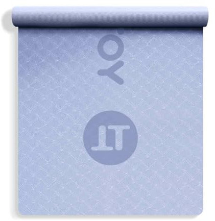 YOTTOY Yogamatte, 183,9 x 81,3 x 0,6 cm, extra breit, rutschfest, umweltfreundlich, TPE-Trainingsmatten für Damen und Herren, Heimtraining, mit Gurttasche, Blau, 183 x 61 x 6 cm