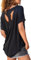 Fisoew Sportshirt Damen Fitness Kurzarm Yoga T-Shirt Leicht Gym Sport Oberteile Locker(Schwarz, S)