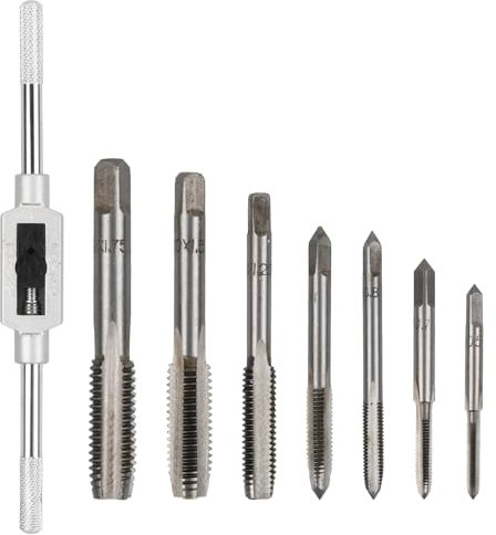 Rapidbok 8 Pezzi Set di Maschi Filettatori e Filiere Metriche, Maschi e Filiere Set, Attrezzo per Filettatura, Filettatura per Maschiatura Manuale, Set Maschi e Filiera per Filettatura Metrica M3-M12
