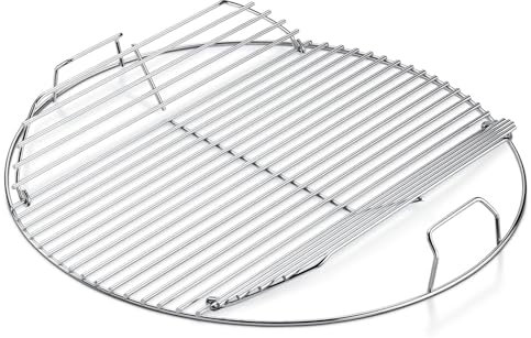 Aufklappbarer Grillrost für 55,9 cm Holzkohlegrill, runder Holzkohlerost für Weber 7436, Grillrost Ersatzteil für Weber One-Touch, Smokey Mountain Cooker, 55,9 cm Kettle Charcoal Grillteile mit Griff