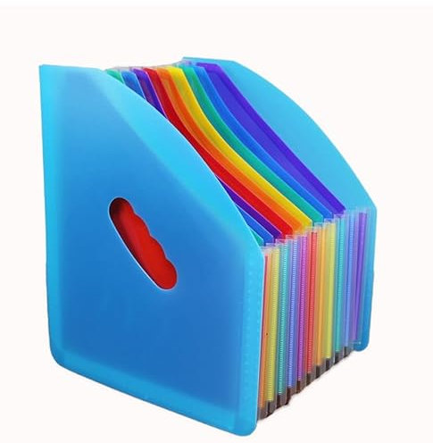 Luminexia Portariviste,Organizzatore di file espandibile,portadocumenti,in plastica,per documenti e documenti in formato A4,con coperchio e linguetta