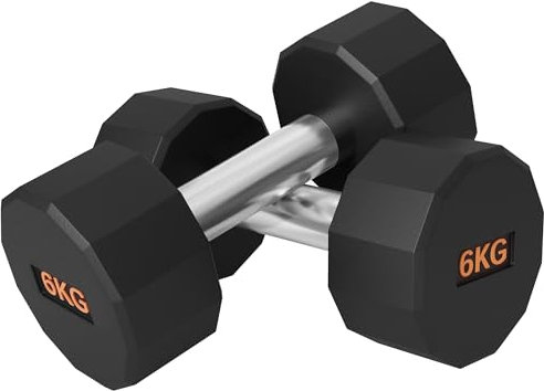 SPORTNOW Dumbbells Set, Hand Weights Pair with 12-Sided Shape and Non-Slip Grip for Men Women Home Gym Workout, 2 x 6kg