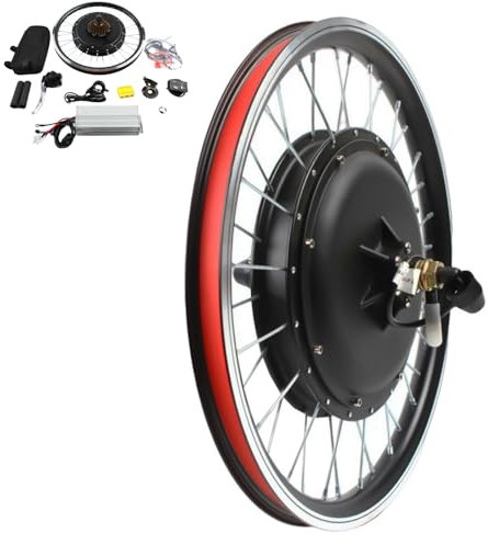 DAOHHFO 20 Zoll Elektrofahrrad Hinterrad Umbausatz, 48V 1000 E-Bike Conversion Kit Ebike Umbausatz mit LCD Display、Abnehmbarer Bremshebel (V-Brake, Scheibenbremse)、Aufbewahrungstasche