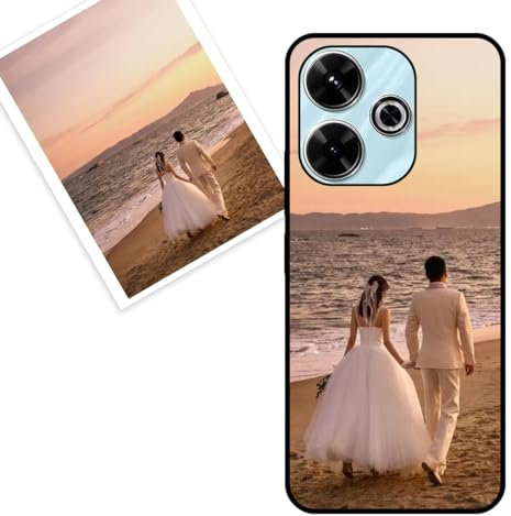 KARTXITAI personalisierte Handyhülle Kompatibel mit Xiaomi Redmi 13 4G,Stoßfeste Schutzhülle mit Weiche Bumper hülle selber gestalten-case personalisiert mit Foto,Bildern,oder Text -SCHWARZ