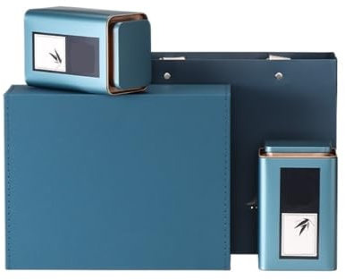 Juego de contenedores de té de doble lata para almacenamiento de té a granel para organización de cocina, latas cuadradas de hierro con tapas selladas, botes de té vacíos para té, café y caja de