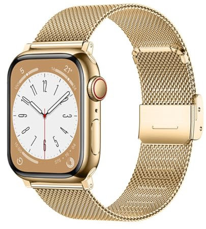 YDxingY Correa de reloj Compatible con Apple Watch 38mm 40mm 41mm Mujer Hombre,Ajustable correa de malla para reloj para iWatch Serie 9 8 7 SE/SE2 6 5 4 3 2 1,Oro