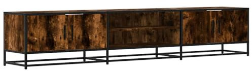 vidaXL Meuble TV chêne fumé 210x35x41 cm Bois d'ingénierie, Support TV, Buffet TV, Meuble multimédia, Banc TV, Meuble HiFi, Centre de Divertissement