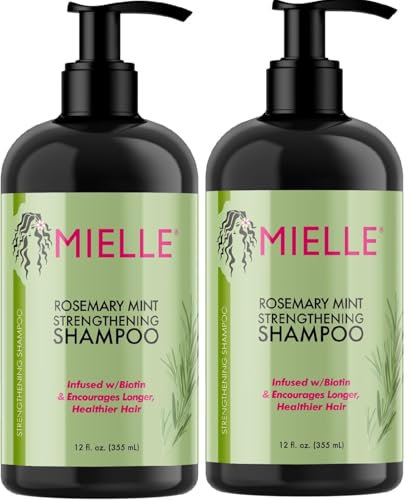 Mielle Rosmarin-Minz-Shampoo, angereichert mit Biotin, reinigt und stärkt schwaches und sprödes Haar, 340 ml, 2 Stück