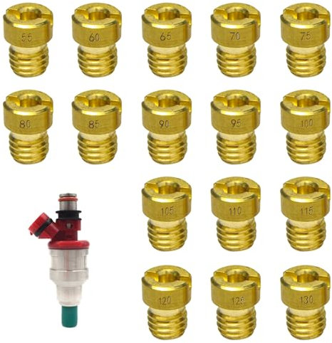 BORISCA 16 Pezzi M6 Getti Carburatore, Ugello Carburatore Kit per Derotto Main Jet PHBN PHVA, Kit Getti Carburatore di Taglia 55-130 (55/60/65/70/75/80/85/90/95/100/105/110/115/120/125/130)