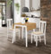 Hallowood Furniture Ledbury Small Dining Table and Chair Set 2, Drop Leaf Table with Dining Chairs in Beige Fabric Seats, Foldable Table and Chairs, Dining Room Set in White & Oak Finish