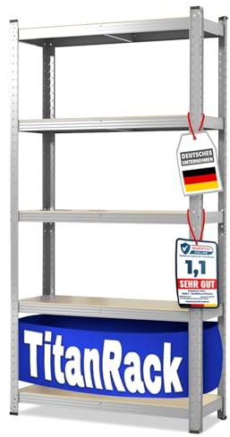 etm Scaffalature per carichi pesanti – garage, cantina, officina, scaffalatura per magazzino, cantina, elevata portata e ripiani regolabili (zincati, 200 x 90 x 30 cm)