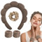 WD&CD Stirnband, Damen Spa Haarband Haarband, Make up Stirnband Handgelenk Waschband Set für Hautpflege, Gesichtsreinigung, Dusche-Dunkelbraun