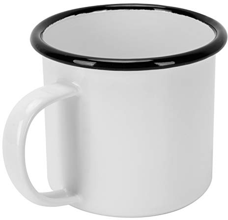 Taza esmaltada de 350 ml, taza de café al por mayor, taza de metal gruesa para camping, taza de café con asa, tazas de café esmaltadas para bebidas con fondo plano, herramientas para beber recubiertas