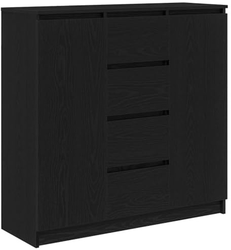 vidaXL Sideboard mit Schubladen Schwarz Eichen-Optik 100,5x35x98,5 cm