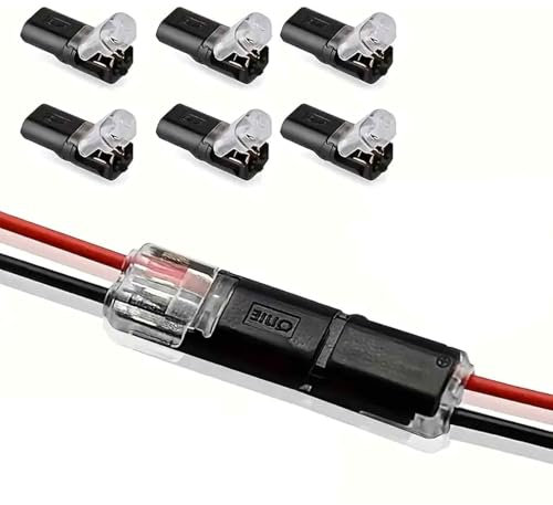 2 Polige Auto Kabelverbinder Wasserdicht Crimp Steckverbindung Schnellstecker für18–22 AWG Kabel,für KFZ LKW(6 Stück)