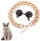 HJZHII Cat Costume Sunglasses with Collar Chain, Retro Pet Eyeglasses Funny Kittens Costume Docorations Cosplay Dog Puppies Photo Props for Birthday (Rose Gold)