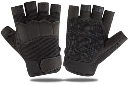 Faxianther Gants Tactiques Demi-Doigts pour Enfants 8-10 Ans Gant Militaire Anti-dérapants Facile à Enfiler pour Vélo Cyclisme Randonnée et Sports de Plein Air