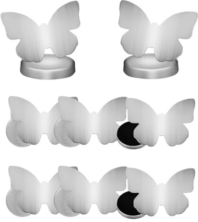 LUMOOM 8 Stück Tischdeckenbeschwerer Draußen Magnete, Edelstahl Tischtuchbeschwerer, Tischdeckengewichte Draussen Extra Schwer, Tischdeckenklammern, für Tischdecken, Gardinen (Schmetterling)