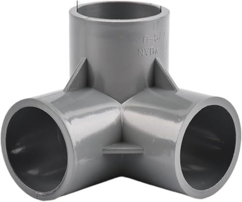 Raccord de tuyau d'eau, diamètre intérieur 20/25/32 mm, connecteur PVC tridimensionnel 3 voies/4 voies/5 voies, raccords de tuyau d'alimentation en eau, connecteurs égaux en plastique(Gray,3way 32mm)