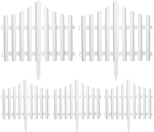 MOUNTTU Stück weißer Lattenzaun, Elegante weiße Kunststoff-Lattenzaun-Einsätze, Hecke, 45, 7 x 38, 1 cm, dekorative Rasenbegrenzung für Garten, Landschaftsbau, Bauernhöfe, dekorative Zäune, wei