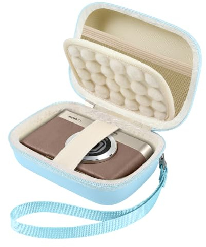 Leayjeen Digital Camera Case, Compatible with IXNAIQY/Kodak PIXPRO FZ45/FZ55/Taichaeu/EJXHKNF, EVA Hard Carrying Bag with Inner Pocket (Case Only) Blue