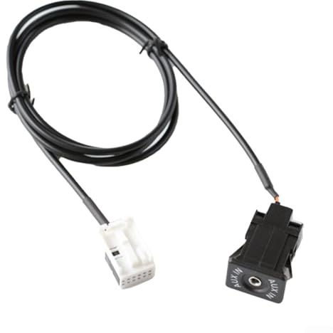 Gettimore AUX-Verlängerungskabel für BMW E60 E63 E64 E65 E66 E81 E82 E87 E88 E90 E91 E92 mit 12-poligem Schalteradapter und 150 cm langem AUX-Kabel