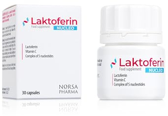 Laktoferin NUCLEO (30 Capsules) | Gluten Free Lactoferrin Supplements | Pure Lactoferrin with 5 Dietary Nucleotides & Buffered Vitamin C (Sodium Ascorbate) | Immune, Iron & Antioxidant Support