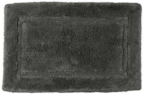 Allure Bath Fashions Extra Dicke schnell trocknende Badematten 2000gsm, 60% Baumwolle und 40% Bambus, Marlborough rutschfeste Badematten - Antibakteriell, Größe 50 x 80 cm in Graphit (Badematte)