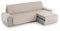 Textil-home Adele Chaiselongue Sofabezug, Beschützer für Rechtsarm Gesteppte Sofas. Größe -240cm. Farbe Beige (Vorderansicht)