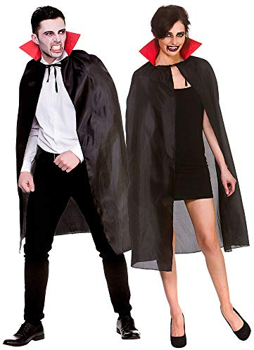 Wicked Costumes Adult Vampire Cape with Black/Red Collar Fancy Dress Accessory