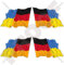Vinyl-Aufkleber für Stoßstange, Deutschland, Ukrainisch, winkende Flagge, 50 mm, 4 Stück