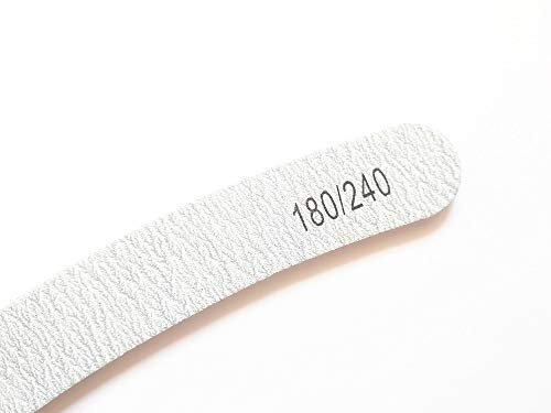 8X Nail Files Zebra Shape Banana Curved Boomerang Chose Grit Double Sided Emery Board (GRIT 180/240)