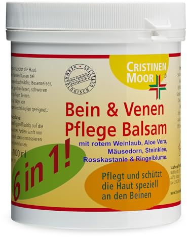 CristinenMoor Bein & Venenpflege Balsam (6 in 1) 1000 ml I bei Besenereiser I Krampfadern I unruhigen & schweren Beinen I Venenleiden