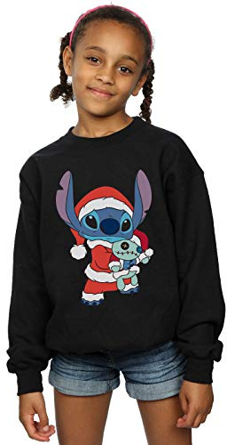 Disney Girls Lilo And Stitch Stitch Christmas Sweatshirt Black 9-11 Years