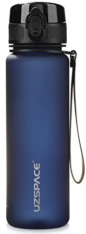UZSPACE Botella Agua Deportiva 500ml/800ml/1 litro/1,5 litros, Tritan Botellas de Agua para niños Colegio,Gimnasio, Evitar Fugas de Agua, sin BPA