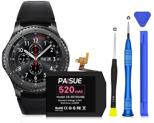 [520mAh] Akku für Samsung Gear S3 Frontier, Verbesserter Ersatzakku mit hoher Kapazität für Samsung Gear S3 Classic SM-R770 R760 R765 EB-BR760ABE GH43-04699A mit professionellen Reparaturwerkzeugen