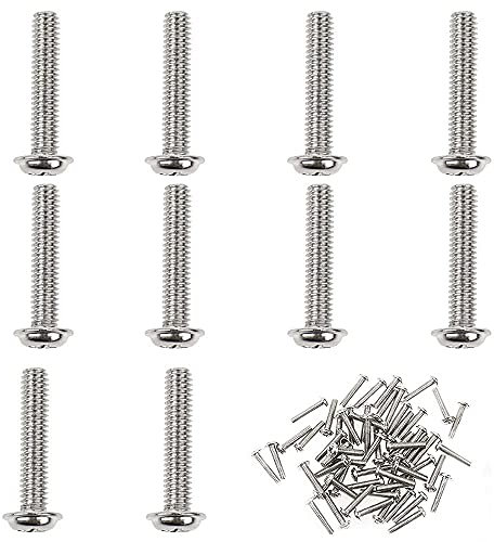 YPLonon Furniture Cupboard Handle Screw 60 Pack M4*20MM Nickel Plated Full Thread Door Knob Screws Phillips Pan Head Fixing Screws Bolt for Kitchen Bedroom Drawer Cabinet Door Handles