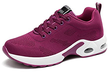 DEBAIJIA Donna Sneakers Scarpe da Ginnastica Corsa Sportive Mesh Respirabile Running Casual Fitness Outdoor Antiscivolo EU 35 Viola