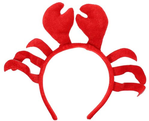 Generic 1 x Plüsch-Haarreif in Krabbenform mit roten Krabbenkrallen, Halloween-Kostüm-Zubehör für Kinder.
