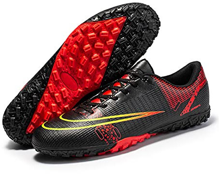 Botas De Fútbol Zapatos, Zapatos De Tacos Al Aire Libre Unisex, Zapatillas De Atletismo Profesionales para Niños, Adolescentes, Niños, Niñas Y Adultos, Hombres, Mujeres (41 (EU 41),Black)