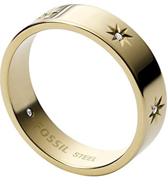 Fossil Ring Für Frauen Sutton, Breite: 3,6mm Gold-Edelstahl-Ring, JF03874710
