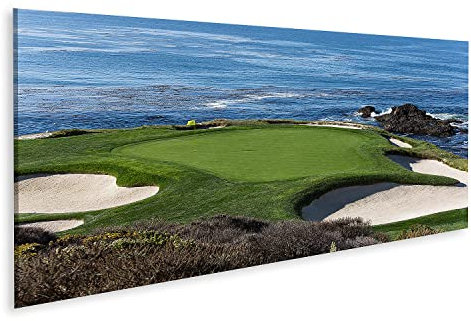 Bild auf Leinwand EIN Blick Auf Loch In Pebble Beach Golf Links Monterey California Usa Wandbild Poster Kunstdruck Bilder