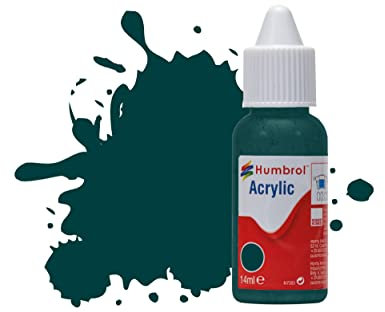 Humbrol Model Paint - DB0239 No 239 Racing Green - Gloss (14ml), Acrylic Paints for Models, Plastic, Metal, Wood, Glass, Ceramics and More, Acrylic Touch Up Paint - Hobby Paint Bottle for Craft Kits