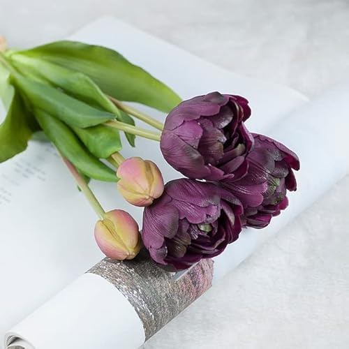 Silikon-Tulpen-künstliche Blume Real Touch Bouquet 40CM Luxury Home Dekorative Blumen Wohnzimmer Deco Flores Fake Plant