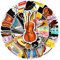 50 Stück Musikinstrumente Aufkleber Wasserflaschen Laptop Telefon Gitarre Skateboard Computer Koffer Fahrrad Musical Instrument Vinyl Stickers Ästhetisch Aufkleber für Jugendliche Kinder Erwachsene