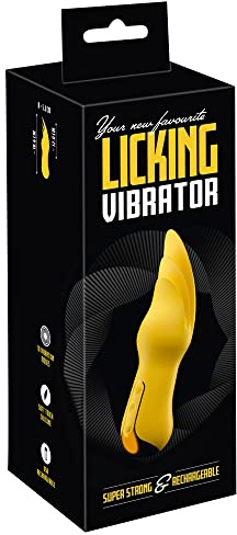 Licking Vibrator gelb Zungenvibrator mit 3 flexiblen Flatter-Spitzen 10 Vibrationsmodi Your new favorite Vibrator