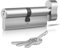 RESET,Cylindre de serrure Euro 50/45T (95 mm), serrure de porte Euro avec 3 clés, anti-choc, anti-perçage, serrure de porte anti-crochetage avec clé, laiton, chrome