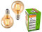 Trango 2er Pack E27005 LED E27 3-Stufen dimmbar warmweiß Gold farbig 2500 Kelvin 4 Watt 400 Lumen, G80 Ø8cm Filament Edison Glühbirne, Amber Vintage Glühbirne, Retro-Beleuchtung Globe Leuchtmittel