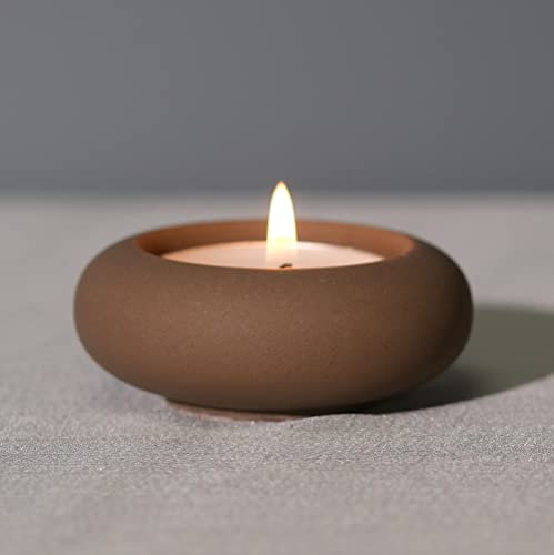 ICNBUYS Bougeoir décoratif fait à la main en forme de galets - Décoration d'intérieur pour apaiser l'esthétique terreuse - En résine et ciment