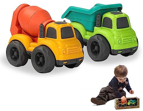 Jiahuade Auto Für Kleinkind - Kunststoff LKW, Sandspielzeug Für Junge, Kipper, Bulldozer (A)
